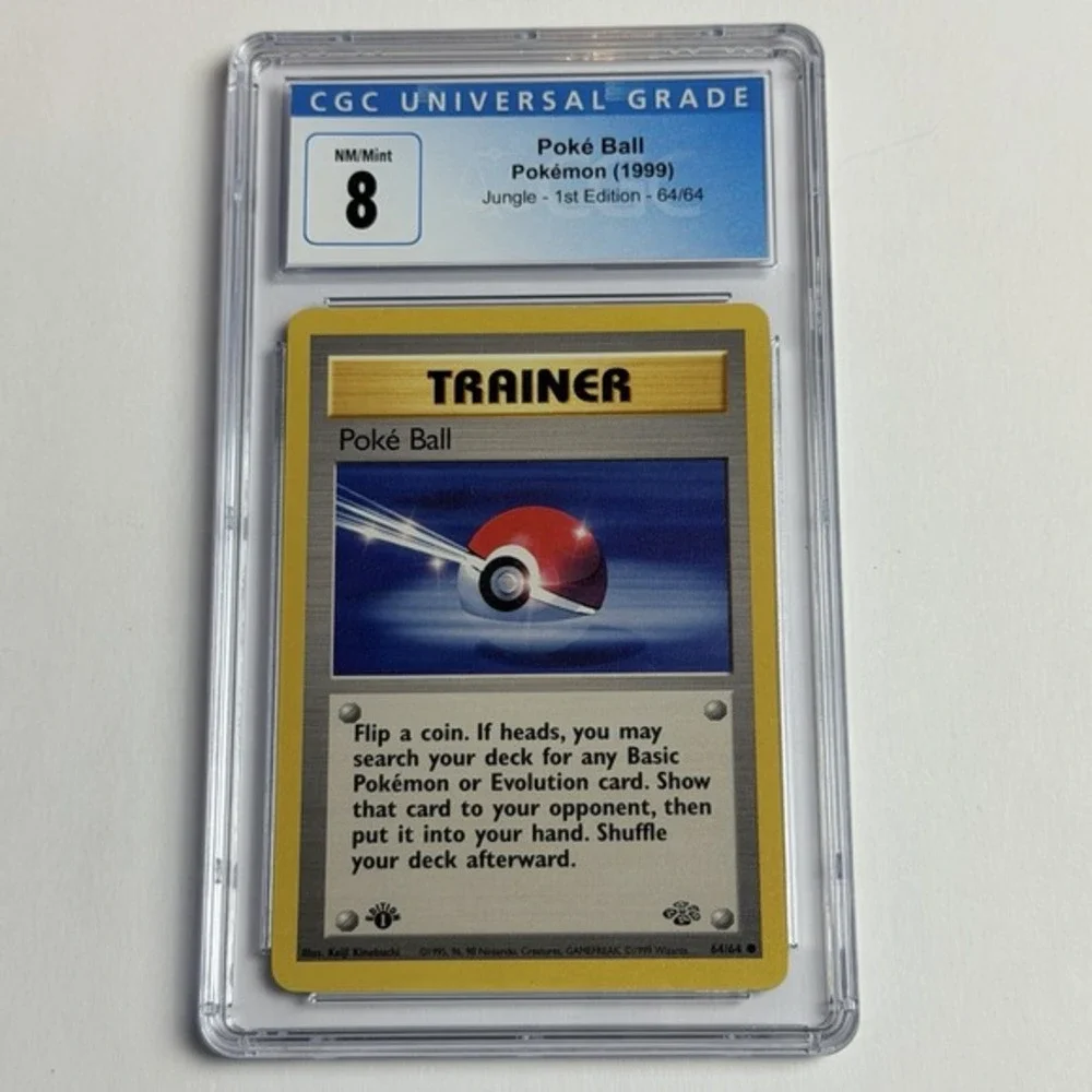 Poke Ball 64/64 Jungle 1st Edition‎ Trainer CGC 8 NM/Mint 1999 TCG Pokemon WotC